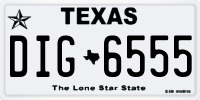 TX license plate DIG6555