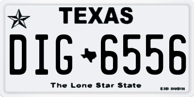 TX license plate DIG6556
