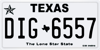 TX license plate DIG6557