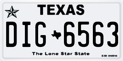 TX license plate DIG6563