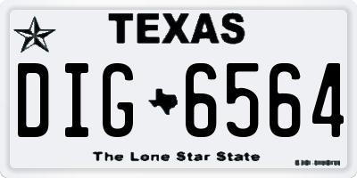 TX license plate DIG6564