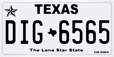 TX license plate DIG6565