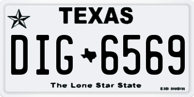 TX license plate DIG6569