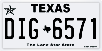 TX license plate DIG6571