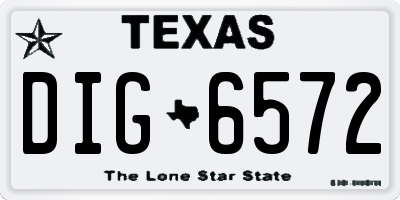 TX license plate DIG6572