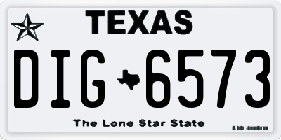 TX license plate DIG6573