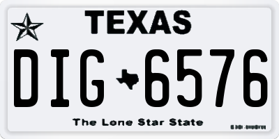 TX license plate DIG6576