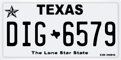 TX license plate DIG6579