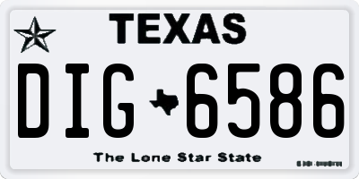 TX license plate DIG6586