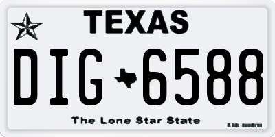 TX license plate DIG6588