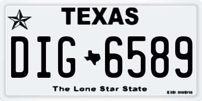 TX license plate DIG6589