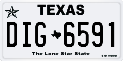 TX license plate DIG6591