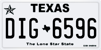 TX license plate DIG6596
