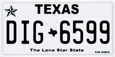 TX license plate DIG6599