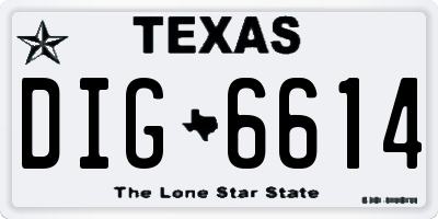 TX license plate DIG6614