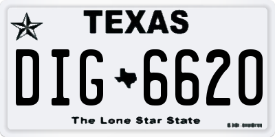 TX license plate DIG6620