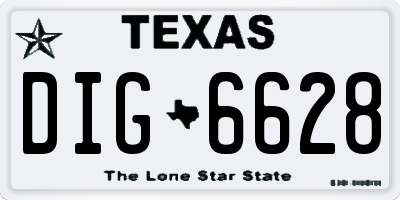 TX license plate DIG6628