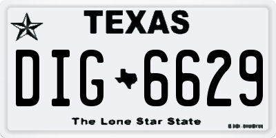 TX license plate DIG6629