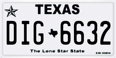 TX license plate DIG6632