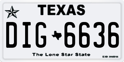 TX license plate DIG6636