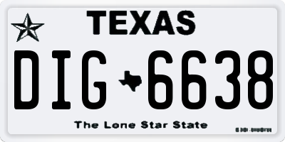 TX license plate DIG6638