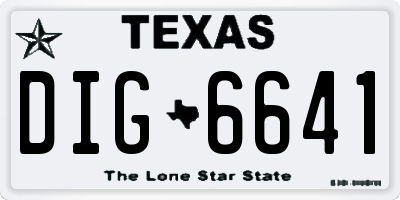 TX license plate DIG6641