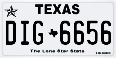 TX license plate DIG6656