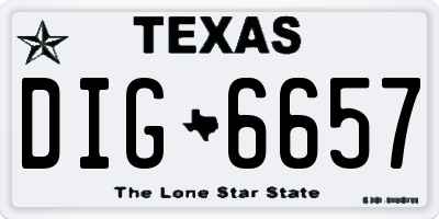 TX license plate DIG6657
