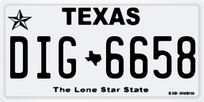 TX license plate DIG6658