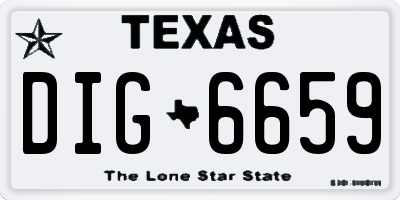 TX license plate DIG6659