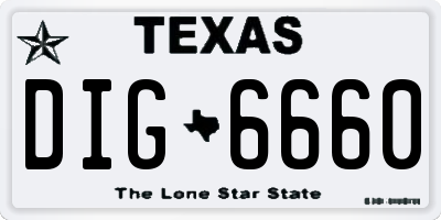 TX license plate DIG6660