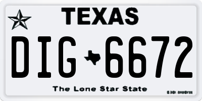 TX license plate DIG6672