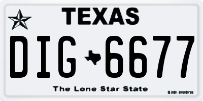 TX license plate DIG6677