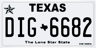 TX license plate DIG6682