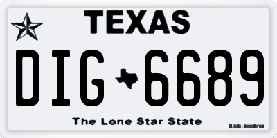 TX license plate DIG6689