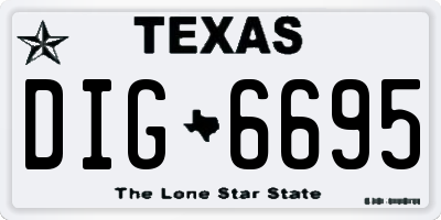 TX license plate DIG6695