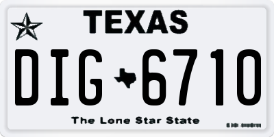 TX license plate DIG6710