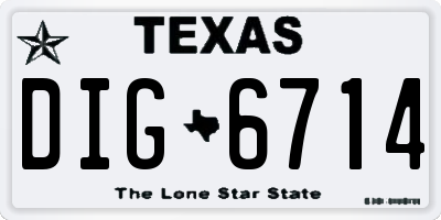 TX license plate DIG6714