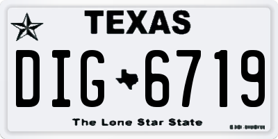 TX license plate DIG6719