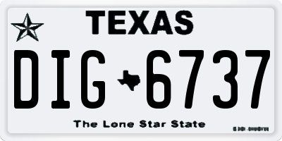 TX license plate DIG6737