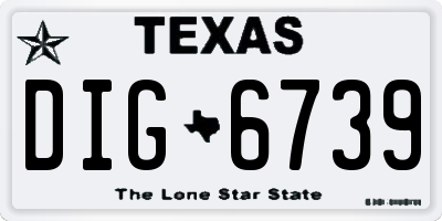 TX license plate DIG6739