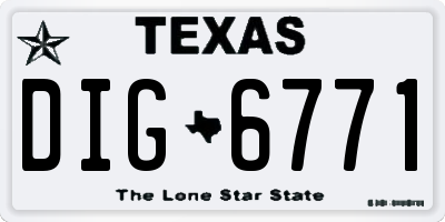 TX license plate DIG6771