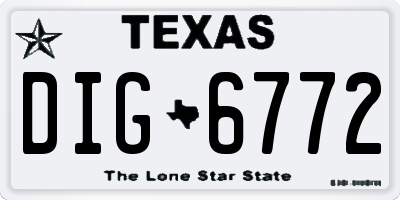 TX license plate DIG6772