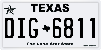 TX license plate DIG6811