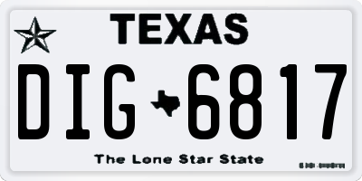 TX license plate DIG6817