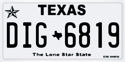 TX license plate DIG6819