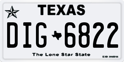 TX license plate DIG6822