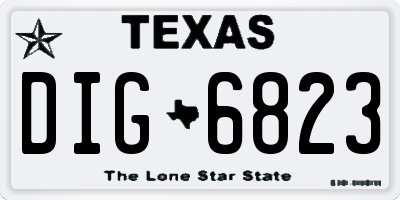 TX license plate DIG6823