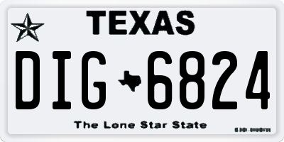 TX license plate DIG6824