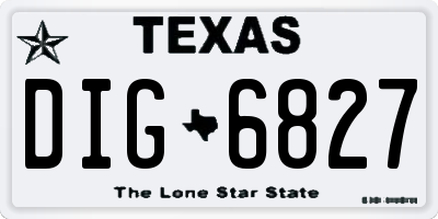 TX license plate DIG6827